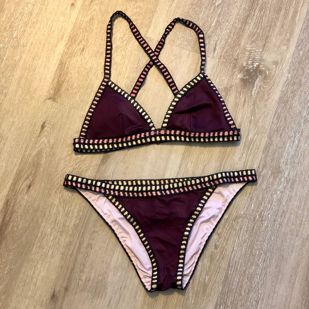 Victoria’s Secret Triangle Bikini w/ Crochet Trim